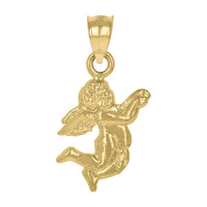10kt 10k Yellow Gold Unisex Angel Religious Charm Pendant
